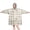 Dog and Pool Float Beige Pattern, variant on Wearable Blanket Hoodie,Cat and Fan White Pattern Oversized Sherpa Blanket Hoodie with Super Pockets,Super Warm Fuzzy Pullover for Women & Men