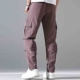 thumbnail image 6 of BVnarty Men's Solid Multi Zipper Pocket Sports Pants Elastic Waist Inner Drawstring Functional Pockets Long Trousers for Outdoor Athletic Activity Pink S, 6 of 9
