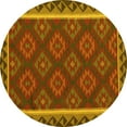 thumbnail image 1 of Ahgly Company Machine Washable Indoor Round Oriental Yellow Traditional Area Rugs, 8' Round, 1 of 4