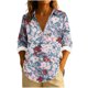 thumbnail image 2 of Uootdi Boho Long Sleeve Shirts for Women V Neck Button Down T Shirts Casual Loose Fit Floral Print Basic Tops Tees Blouses Gift, 2 of 6