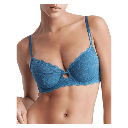 Calvin Klein Seductive Comfort Lace Full Coverage Unlined Bra  Midnight  38D