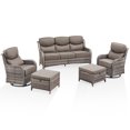 thumbnail image 3 of Jentlehouse 5-Piece Outdoor Patio Furniture Set,Rattan Patio Set Outdoor 3-Seat Couch Set with Swivel Chairs and Ottomans,Outdoor Conversation Furnitures for Porch Balcony Deck, 3 of 11