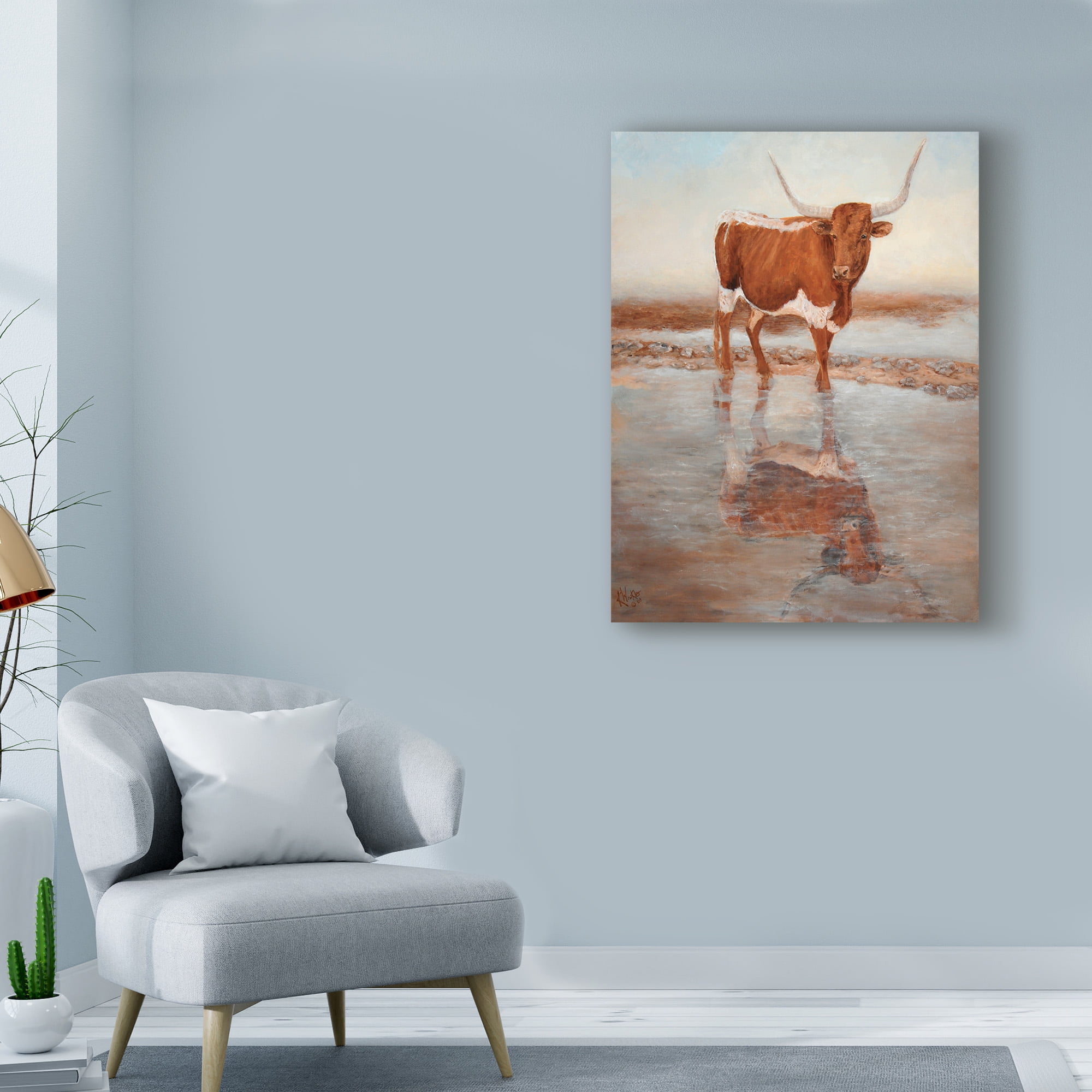 Trademark Fine Art 'Looking Glass Longhorn' Canvas Art by Kathy Winkler