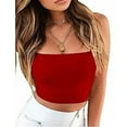 thumbnail image 3 of Top Sans Manches Femme Été Dame Bandeau Extensible Crop Top, 3 of 5