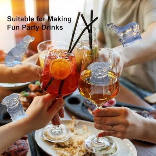 3D Pug Dog Ice Cube Silicone Molds Tray for Whiskey, Cocktail, Drink Decor, Bar; Rich Details. Fun Animal Shape Large Dogs Candle Epoxy Resign Mold; Pug Gifts for Women Kids Puppy Lover, 2 Pack