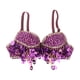 thumbnail image 4 of Top de sujetador con lentejuelas para danza del vientre, top brillante con purpurina para mujer, ideal para cabaret. violeta, 4 of 9