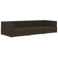 thumbnail image 3 of vidaXL 3 Piece Garden Sofa Set with Cushions Poly Rattan Brown, 3 of 11