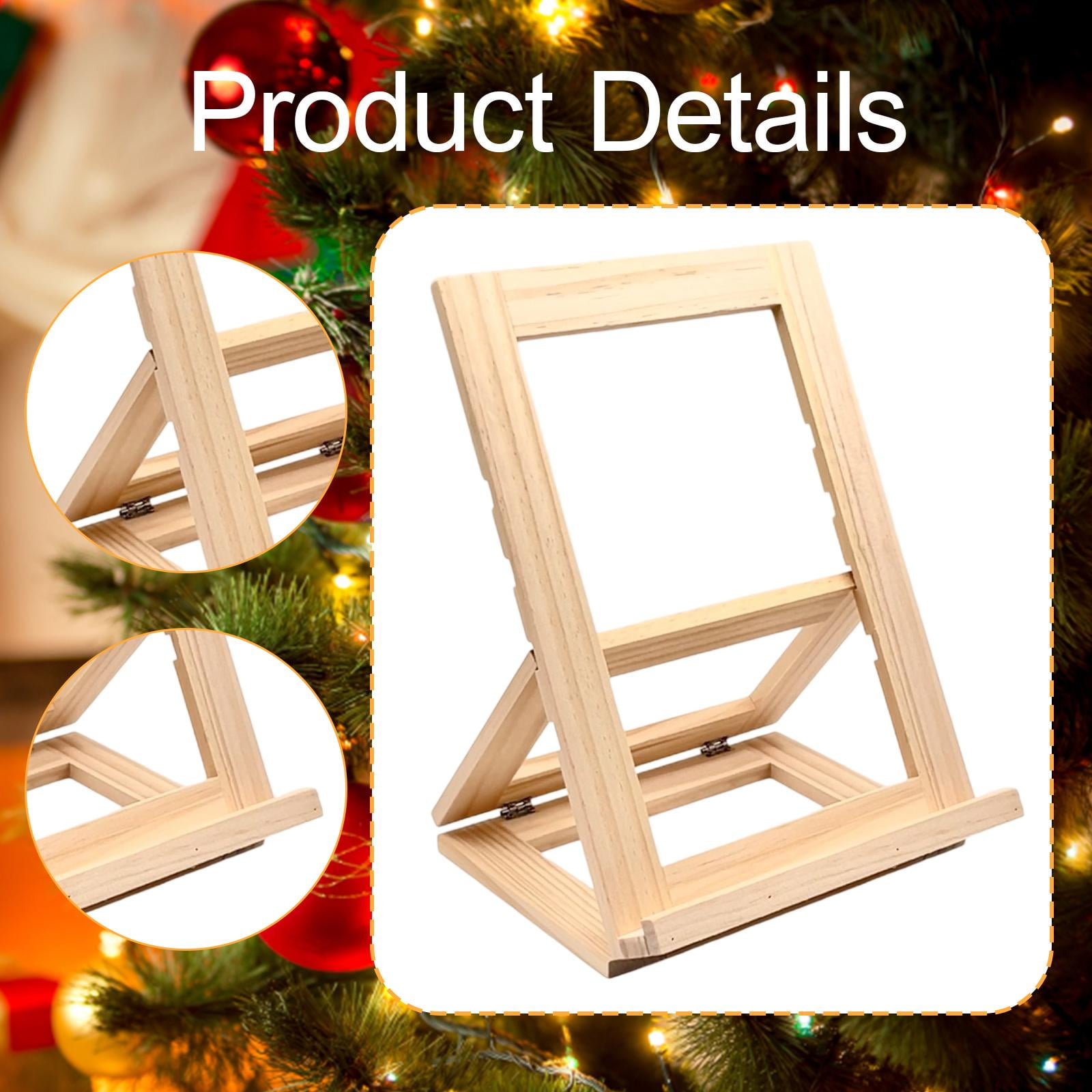 Dualoai Artwork Tabletop Wooden Easel Stand 11.6x8.3inch Portable for Home Decor Accessories Sturdy Versatile Space Saving Adjustable