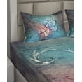 thumbnail image 4 of Ambesonne Fantasy Fitted & Top Sheet Set with Shams, Butterfly Winged, Blue Purple, 4 of 5