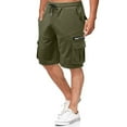 thumbnail image 2 of Odeerbi Cargo Bermuda Shorts for Men Workwear Shorts Mid Waist Multi Pocket Slim Shorts Pants Olive Green, 2 of 9