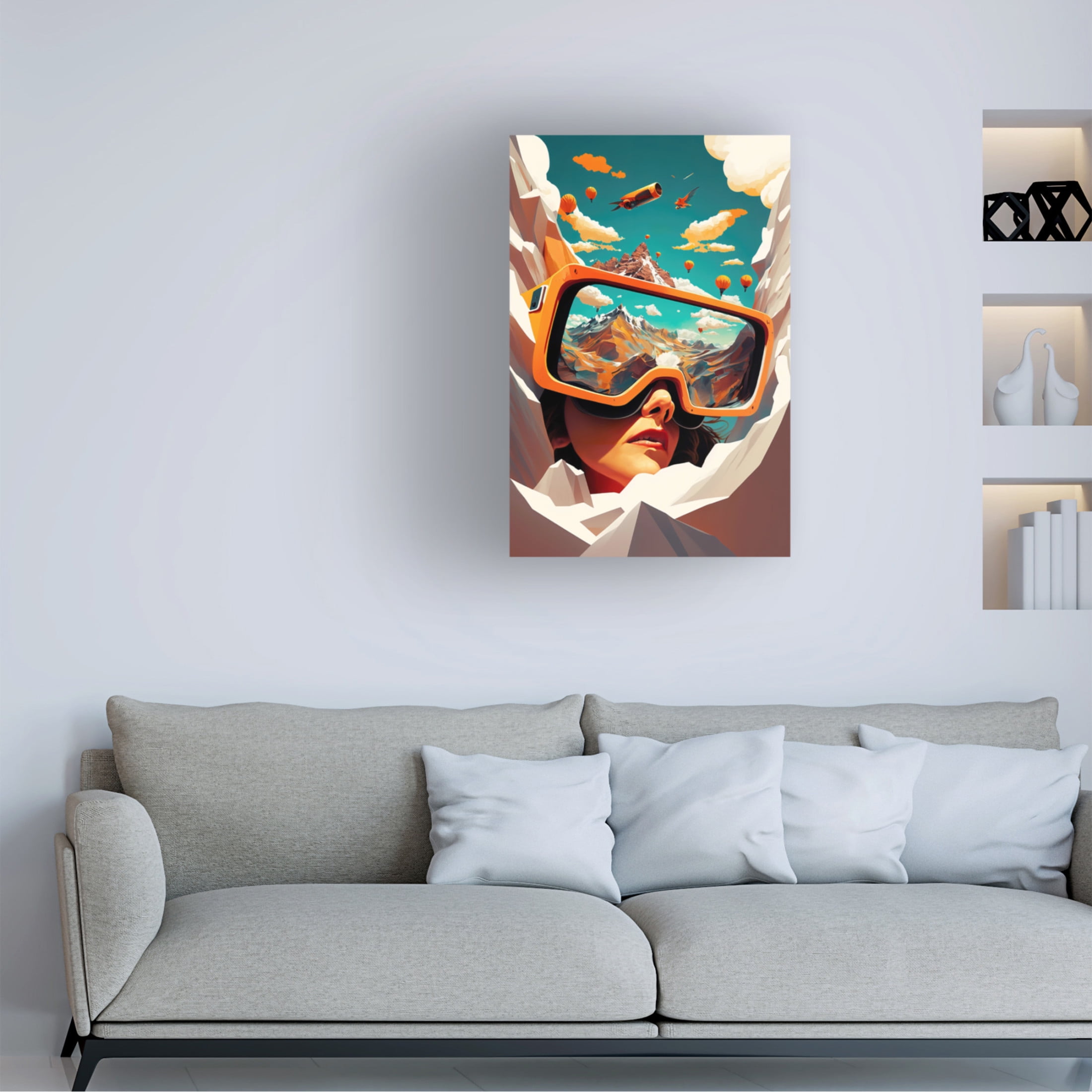 Canvas Wall Art - Ray Heere 'Surrealistic Selfies 4' Wall Art for Living Room, Bedroom, or Office Décor by Trademark Fine Art - 22 x 32 Inches