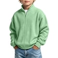 thumbnail image 2 of Trikvn Full Zip Waffle Knit Jackets for Boys Long Sleeve Sweatshirts Casual Stand Collar Cardigan Sweaters for Kids Fall Winter Activewear Outerwear Coats with Pockets, 2 of 9