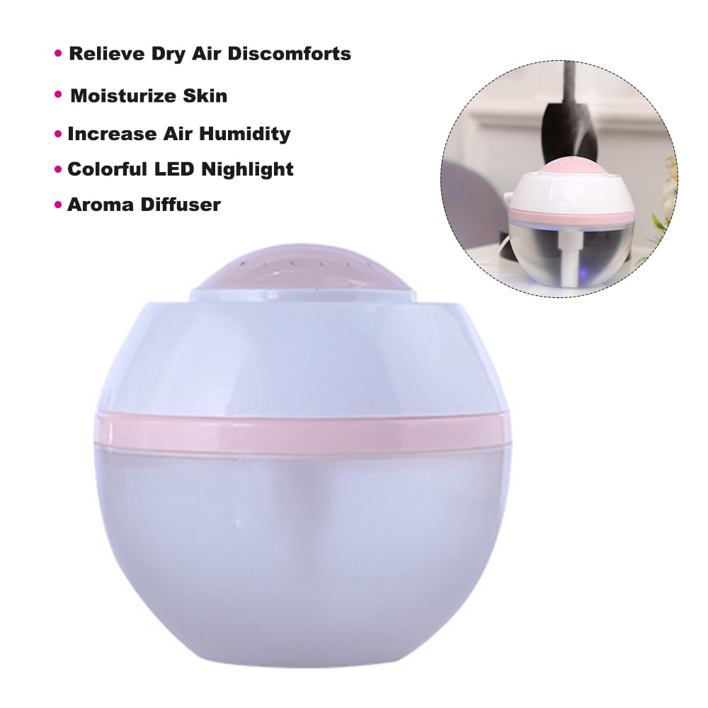 wwffoo Mini USB Humidifier Air Essential Oil Diffuser Ultrasonic Aromatherapy Cool Mist Humidifier Purifier Portable Personal Small Humidifier Steam Air Refresher Color LED for Travel Home
