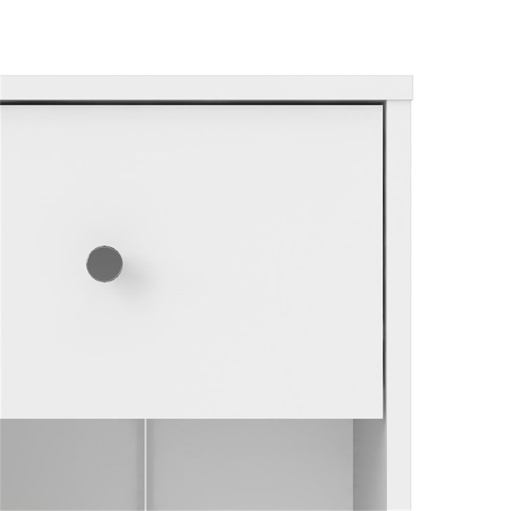 Pemberly Row 3 Piece Modern Wood Dresser and Nightstand Bedroom Set in White