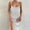 w93# White34, variant on Wuxian Women'S Dress Elegant Solid Color Spaghetti Strap Sleeveless V-Neck Ruched High Split Fashionable Slim Fit Trendy Bodycon Party Long Dresses,White,M