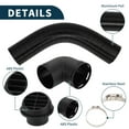 thumbnail image 6 of Unique Bargains Car Heater Duct Kit Car Heater Duct Pipe Hose Set with Round Air Vent Outlet Cover Y Pipe Connector Clamp 60mm ID 80cm Max l, 6 of 6