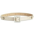 thumbnail image 3 of Steve Madden Women’s Imitation-Pearl Embellished Belt, Natural, Small, 3 of 3