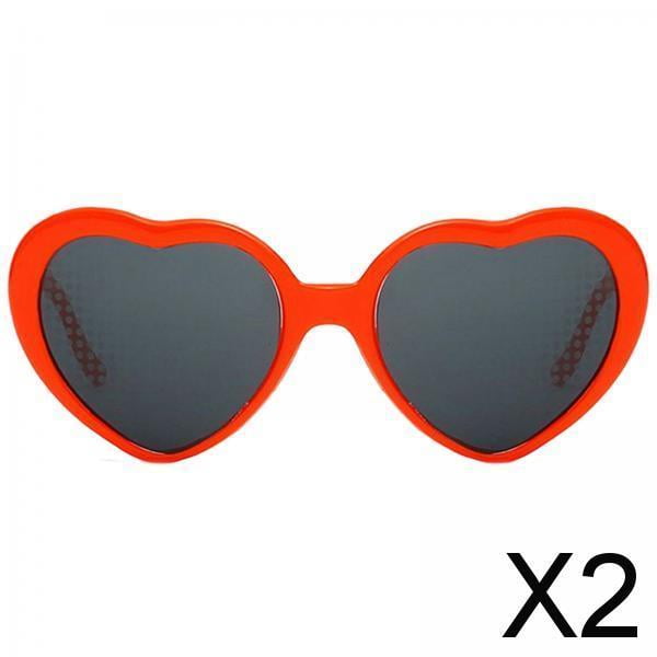 Gafas de sol de corazón Salvador para mujeres y hombres 2 piezas ROJO