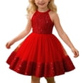 thumbnail image 2 of Sparkly Dress for Girls Summer Party Gown With Sequin Details Elegant Birthday Celebration Attire Girls Princess Dress for Wedding Pageant Gala, 2 of 10