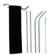 thumbnail image 3 of 5-Piece Colorful Stainless Steel Straw Set for Coffee Tea Juice Bar Drinks Eco-Friendly Metal Drinking Utensils, 3 of 3