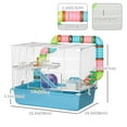 thumbnail image 3 of PawHut 23" 3-Tier Hamster Cage with Wheel and Water Bottle, Light Blue, 3 of 10