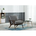 thumbnail image 2 of Guyou Modern Accent Chair, Mid Century Upholstered Lounge Arm Chair with Wooden Frame and Removable Denim Cushion Single Sofa Chair for Living Room Bedroom Study, Grey, 2 of 8