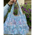 thumbnail image 6 of Wrapables Large & Small Foldable Tote Nylon Reusable Grocery Bags, Set of 2, Spring Flora, 6 of 6