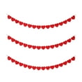 thumbnail image 2 of 3 Pack Felt Heart Garland Banner, Pre-Strung | Valentines Decorations | Red Valentines Banner | Anniversary Wedding Birthday Party Decorations | Outdoor Home Hanging Valentine's Day Decor, 2 of 8