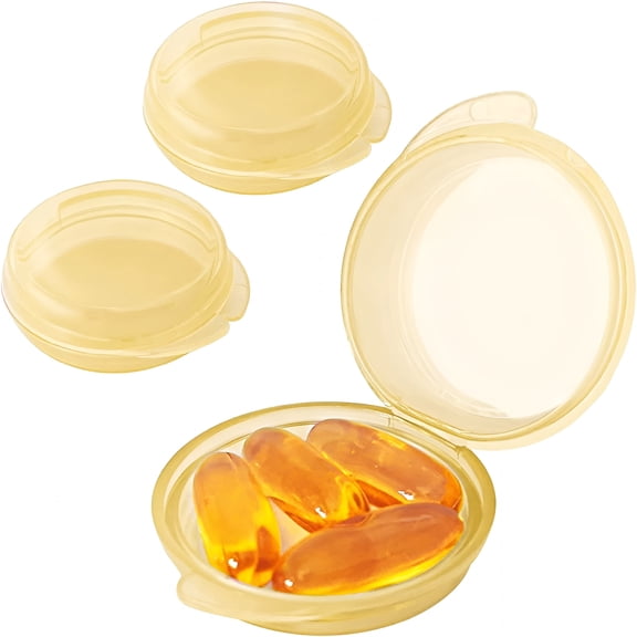 ACDANC Small Pill Box (3 Pack),Daily Mini Pill Organizer Portable for Purse Pocket,Travel Pill Case Medicine Storage Container Earplug Case (Orange)