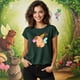 thumbnail image 3 of Playera CapyHada – La Capybara Más Mágica del Bosque Ropa Fashion Para Mujer Color Verde Oliva Talla Extra Grande Marca Emil SaEs, 3 of 4