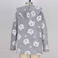 thumbnail image 4 of qolati Toddler Girls Fleece Hoodie Cozy Sherpa Fall Sweatshirt Cute Dots Printed Fuzzy Fluffy Pullover Casual Tops 4-15 Years, 4 of 5