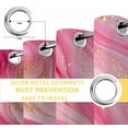 thumbnail image 6 of Marble Pink Blackout Curtains for Bedroom/Living Room, Thermal Insulated Kitchen Curtains, Modern Abstract Artwork Luxury Golden Grommet Darkening Window Treatment Drapes 27.5"x39"x2, 6 of 8