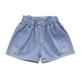 thumbnail image 2 of BLTIBY Girls Casual Summer Denim Shorts High Waisted Trendy Bow Jean Shorts with Pockets Blue 5 10-11 years, 2 of 9