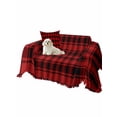 thumbnail image 2 of Red Black Plaid Couch Cover, Vintage Farmhouse Abstract Buffalo Check Sofa Cover Blanket for 1 Seat Cushion, Sectional Sofa Slipcover Furniture Protector for Living Room Bedroom 71''x91'', 2 of 9