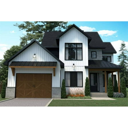 The House Designers: THD-7893 Builder-Ready Blueprints to Build a Small Two-Story Farmhouse Plan with Basement Foundation (5 Printed Sets)