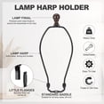 thumbnail image 3 of Uxcell 1 Set 9"  Lamp Shade Harp Holder, Heavy Duty Detachable Lampshade Brackets with 1.46" Height Solid Metal Finial Shade Holder for Table and Floor Lamps, Black/Brown, 3 of 7