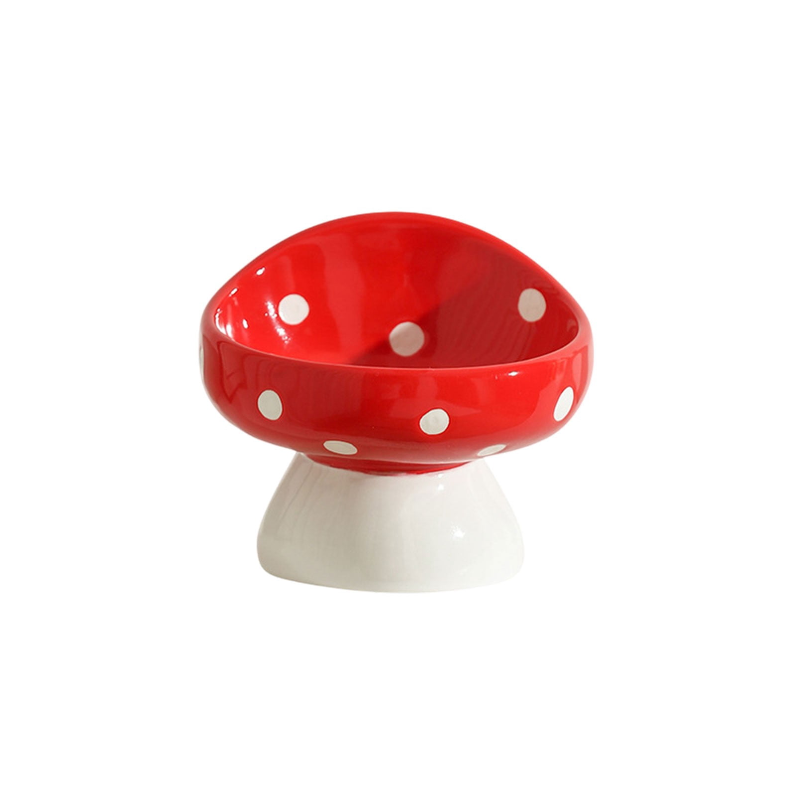 Fmbmuo Cat Bowls Elevated Tilted Lightweight Non-Slip Ceramics Dog Bowls, Whisker-Friendly Portable Modern Red Pet Bowls, Indoor/Outdoor Use