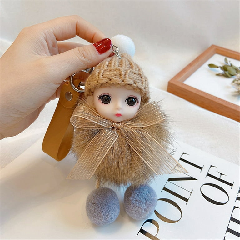Covit Super Fluffy Fur Ball Key Chain Rings Cute Pompom Women Keychain Car  Pendant Ornaments Bag Accessories Christmas Gift