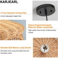 thumbnail image 3 of ZXNYH Rattan Pendant Lights, Large Wicker Chandelier Hand-Woven Boho Pendant Light Rattan Basket Hanging Light for Dining Room Kitchen Island Living Room, 3 of 7