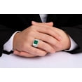 thumbnail image 2 of RYLOS Men's Rings Sterling Silver Designer Ring With Diamonds and Green Quartz Rings For Men Size 12, 2 of 6