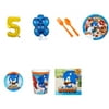Sonic Boom Sonic The Hedgehog Party Supplies Party Pack For 16 With Gold #5 Balloon