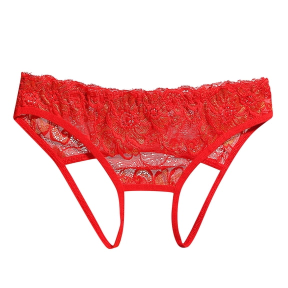 Panties for Women,Elegant Lace Underwear for Women Comfortable Seamless Briefs and Thongs Apparel,Womens Underwear,Red,One Size