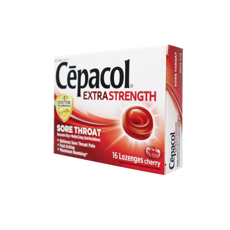 Cepacol Extra Strength Sore Throat Lozenges, Cherry Flavor, 16