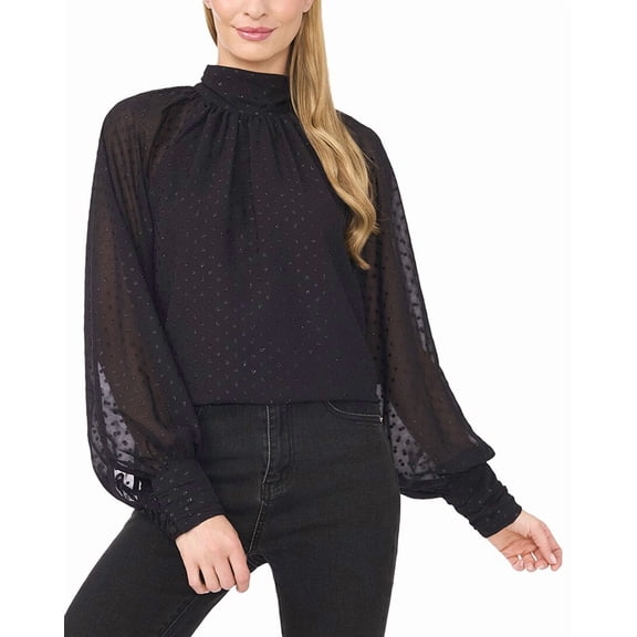 CeCe womens Blouse, XL, Black