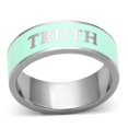 thumbnail image 1 of Bague en Acier Inoxydable Poli Sans Placage avec Époxy, Turquoise - Taille 7, 1 of 1