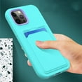 thumbnail image 4 of Compatible with iPhone 14 Pro Max Case with Card Holder Silicone Shockproof Protective Phone Case Slim Anti-Scratch Microfiber Lining Grade Drop Protection Cover Blue Purple, 4 of 7