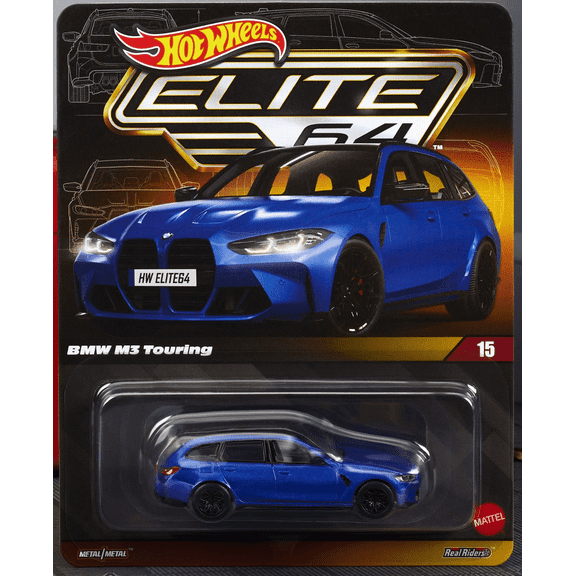 Hot Wheels Elite 64 BMW M3 Touring 1:64 Die-Cast Model with Real Riders Rubber Tires Collector-Grade Adult Collectible Car HWR93