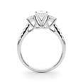 thumbnail image 2 of Earth Jewel 2.13 Ct Oval Cut Engagement Solitaire with Accent Ring - Lab-Created Simulated Diamond - 14K White Gold Plated - Wedding Ring - 3 Stone Diamond Ring - Eternity Band for Engagement, 2 of 2