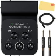 Roland GO:MIXER PRO-X Audio Mixer for Smartphones Bundle with Instrument Cable, Microphone Cable, and Austin Bazaar Polishing Cloth