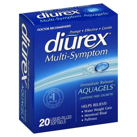 DIUREX The Gentle Diuretic Aquagels, 20 ea (Best Over The Counter Diuretic)